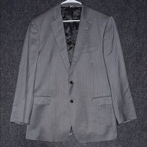 Ermenegildo Zegna Charcoal Pinstripe Blazer 44